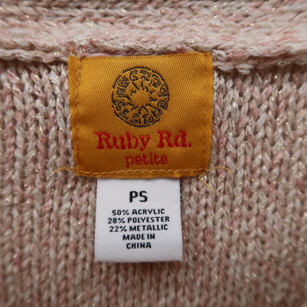 Ruby Rd.Beaded 3/4 Sleeves Knit Cropped Tank Top - Picture 4 of 5